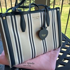 NW tags removed - Kate Spade ♠️ striped fabric and leather tote